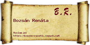 Bozsán Renáta névjegykártya